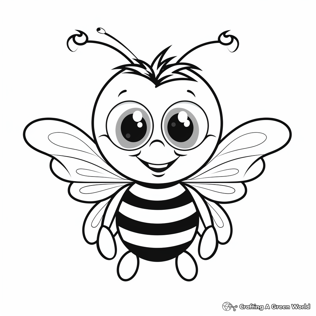 Lively Queen Bee Coloring Pages 1