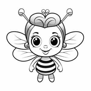 Lively Queen Bee Coloring Pages 4
