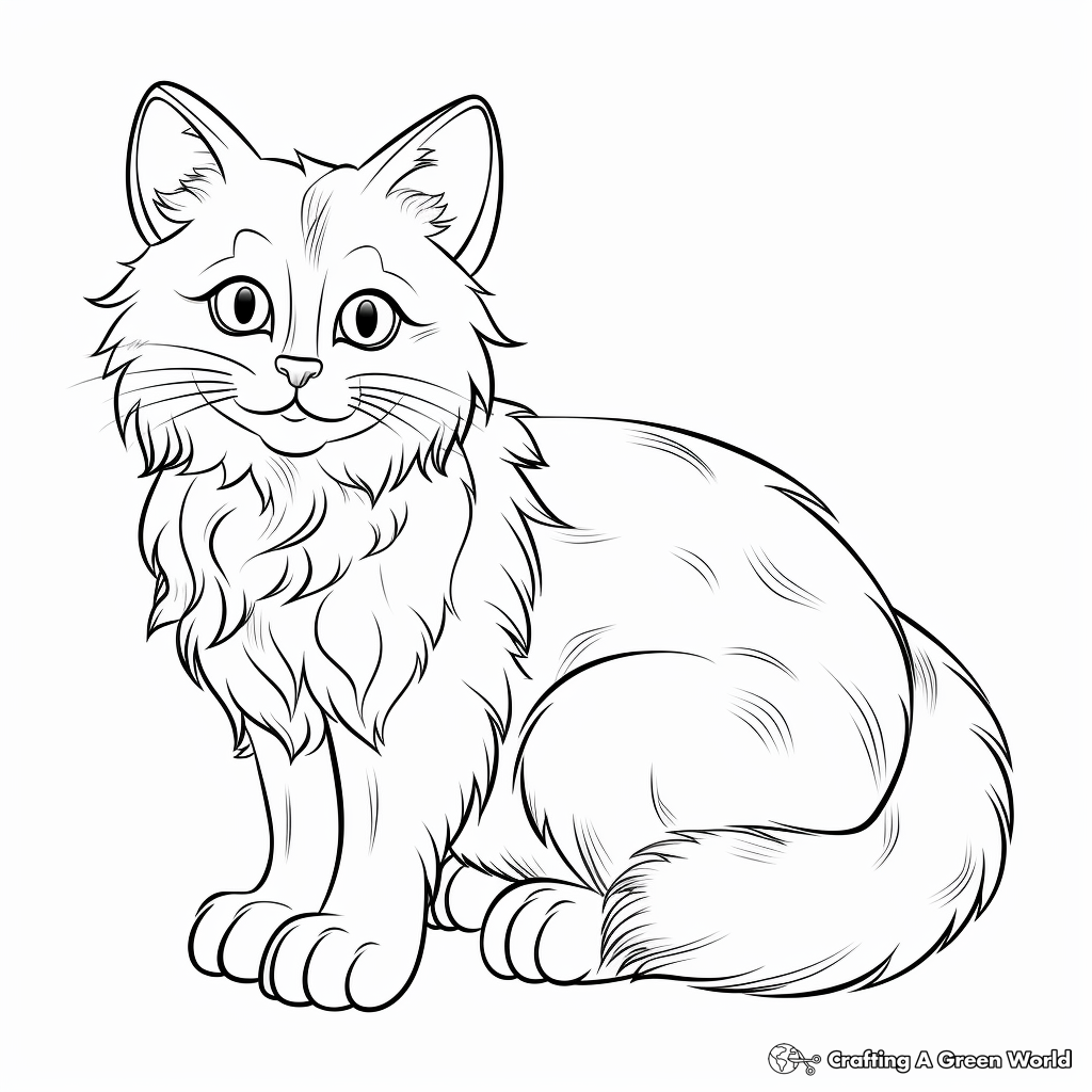 Lively Ragdoll Cat Coloring Pages 2