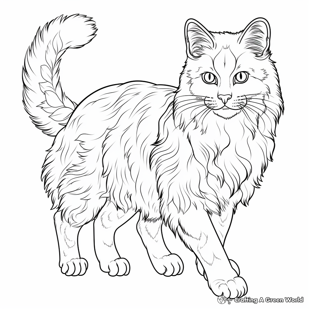 Lively Ragdoll Cat Coloring Pages 3