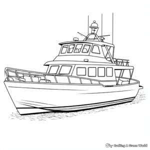 Lobster Fishing Boat Printable Coloring Pages 1