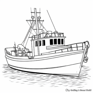 Lobster Fishing Boat Printable Coloring Pages 3