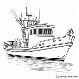 Lobster Fishing Boat Printable Coloring Pages 4