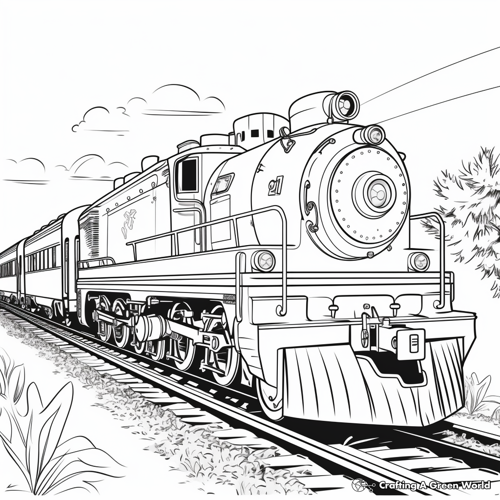 Locomotive Engine Train Coloring Pages 1