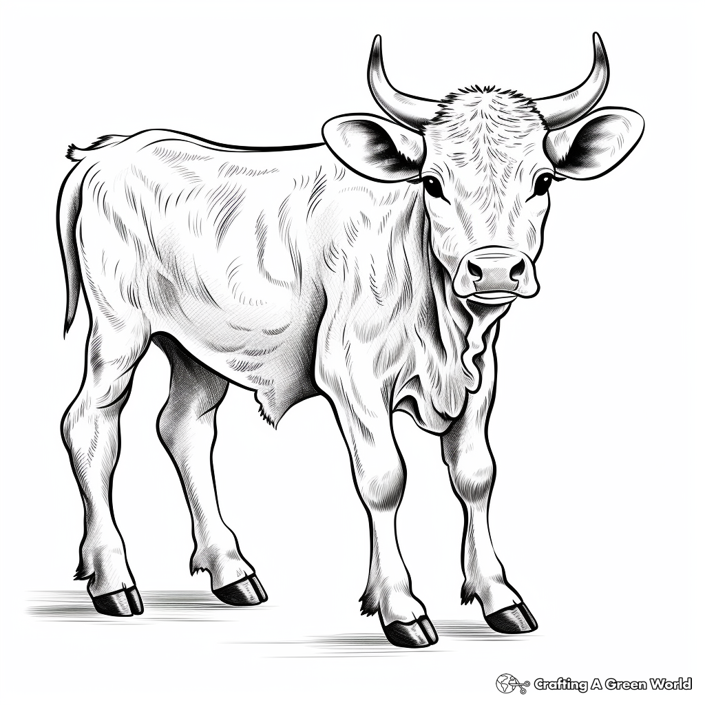 Longhorn Calf Coloring Pages: Texas Pride 1