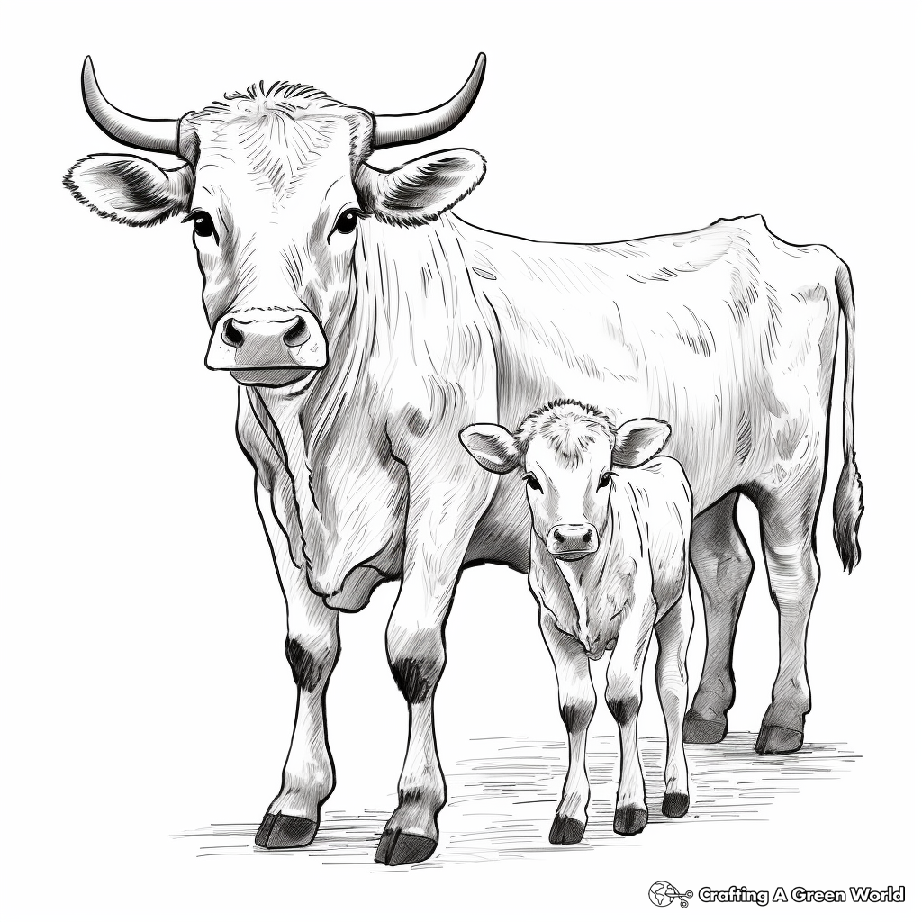 Longhorn Calf Coloring Pages: Texas Pride 2