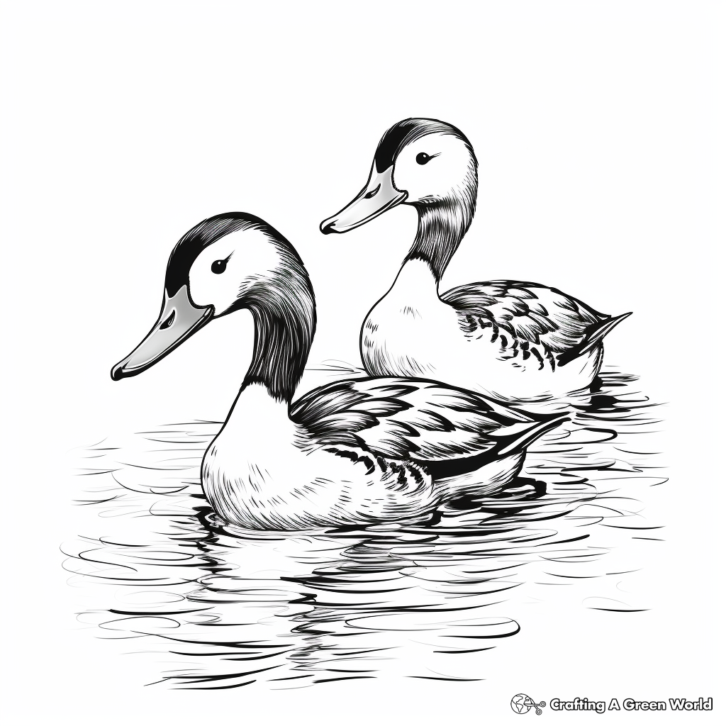 Loon Duo: Twin Loons Coloring Pages 1