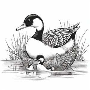 Loon Nests and Chicks: Nature-Scene Coloring Pages 4