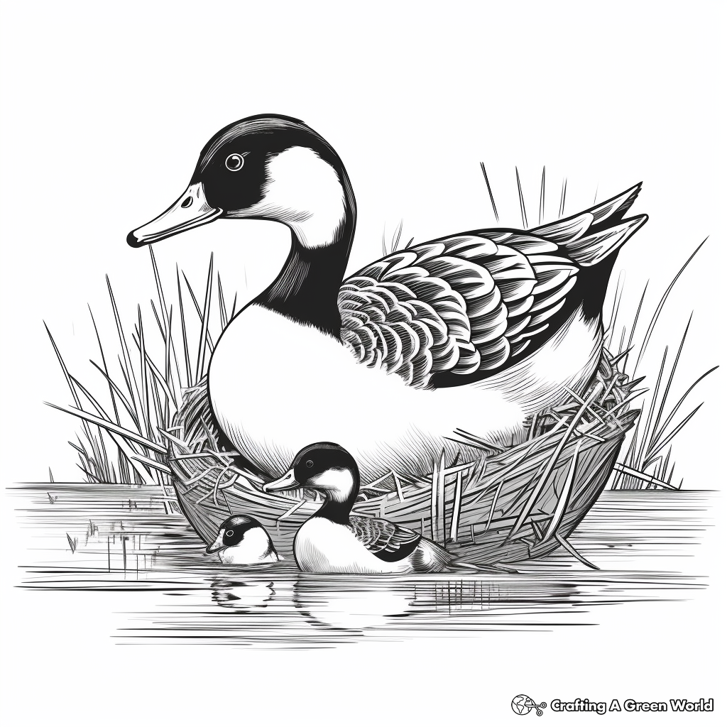 Loon Nests and Chicks: Nature-Scene Coloring Pages 3