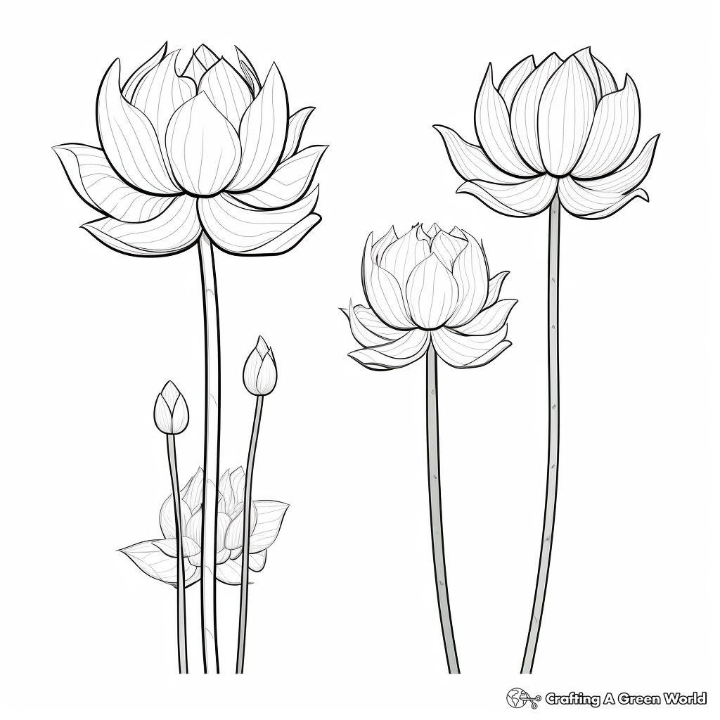 Lotus and Water Lily Coloring Pages: A Comparison 1