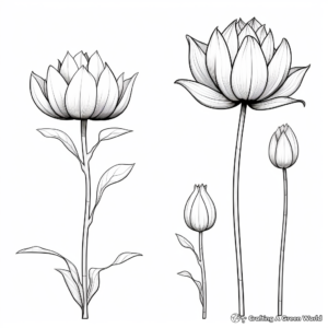 Lotus and Water Lily Coloring Pages: A Comparison 2