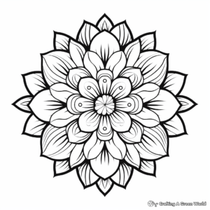 Lotus Flower and Mandala Harmony: Coloring Pages 2