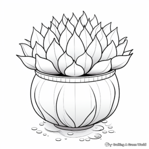 Lotus in a Water Pot Coloring Pages 3