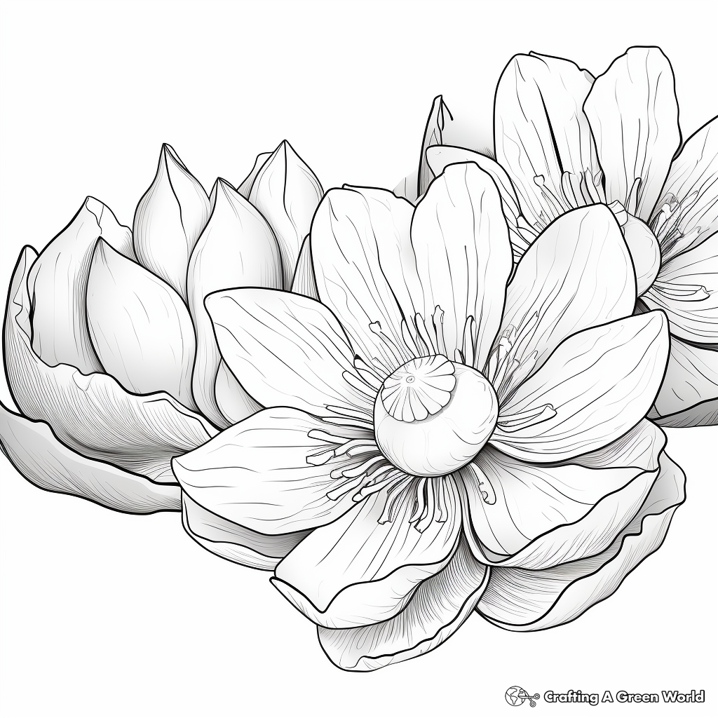 Lotus Petals Close-up Coloring Pages 1