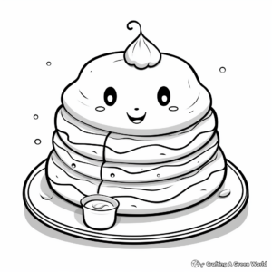 Lovable Pancake Stack Coloring Pages 1