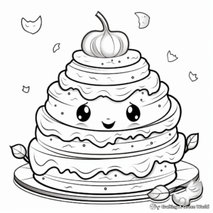 Lovable Pancake Stack Coloring Pages 2