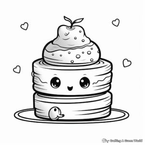 Lovable Pancake Stack Coloring Pages 4