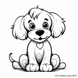 Lovable Puppy 'I Love You' Coloring Pages 1