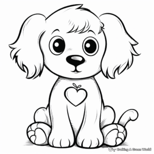 Lovable Puppy 'I Love You' Coloring Pages 4
