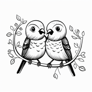 Love Bird Couple Coloring Pages 1