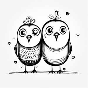 Love Bird Couple Coloring Pages 2