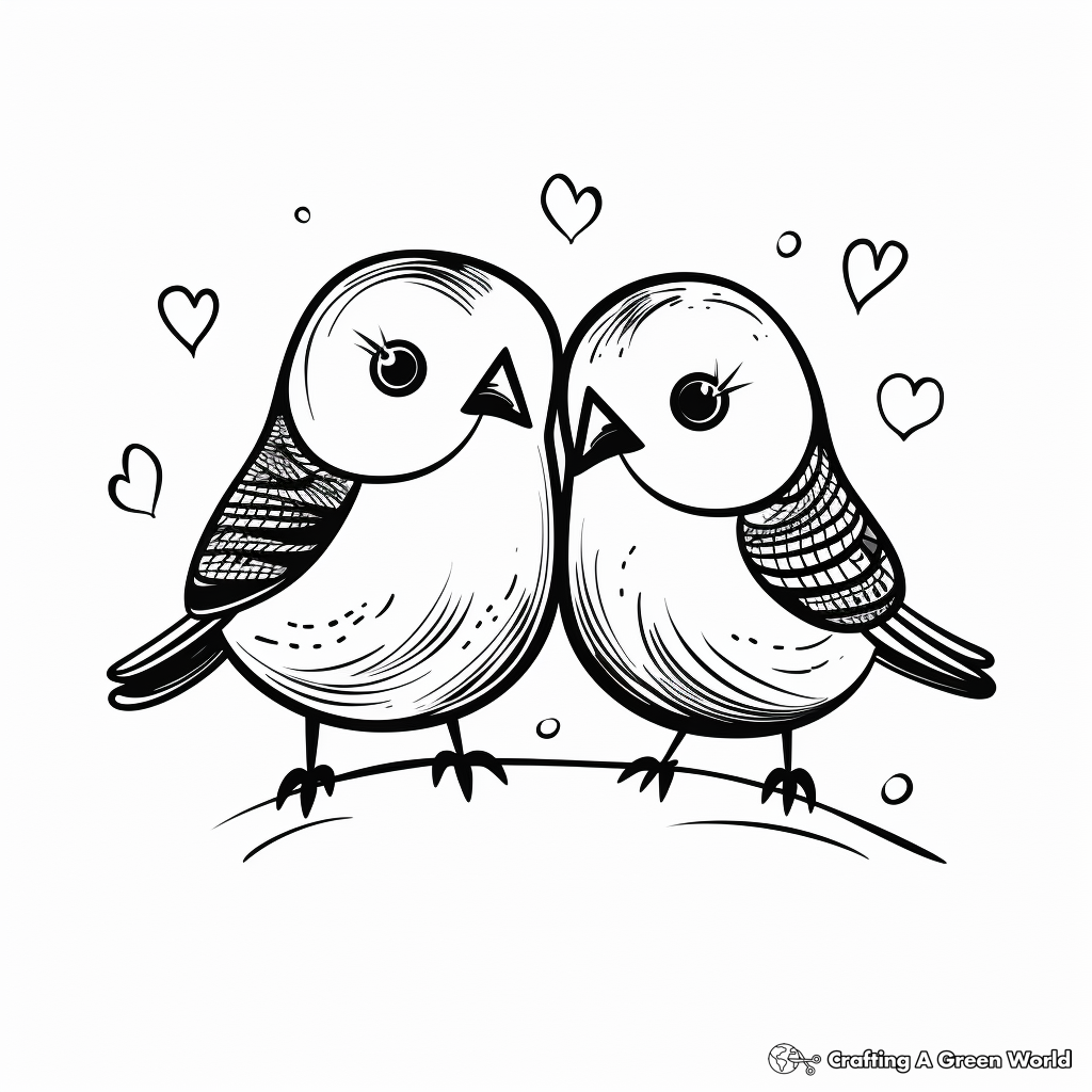 Love Bird Couple Coloring Pages 4