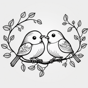 Love Bird in Rainforest Coloring Pages 3