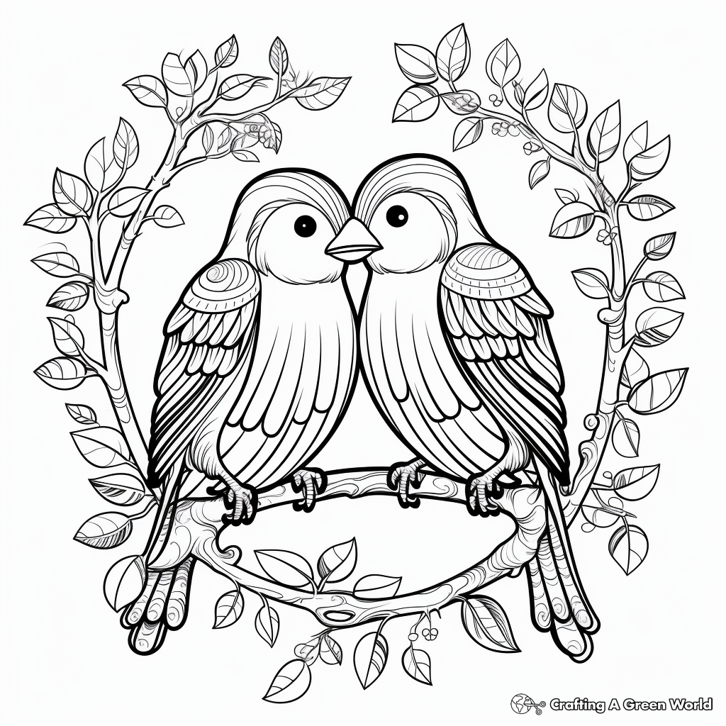 Love Bird in Rainforest Coloring Pages 4