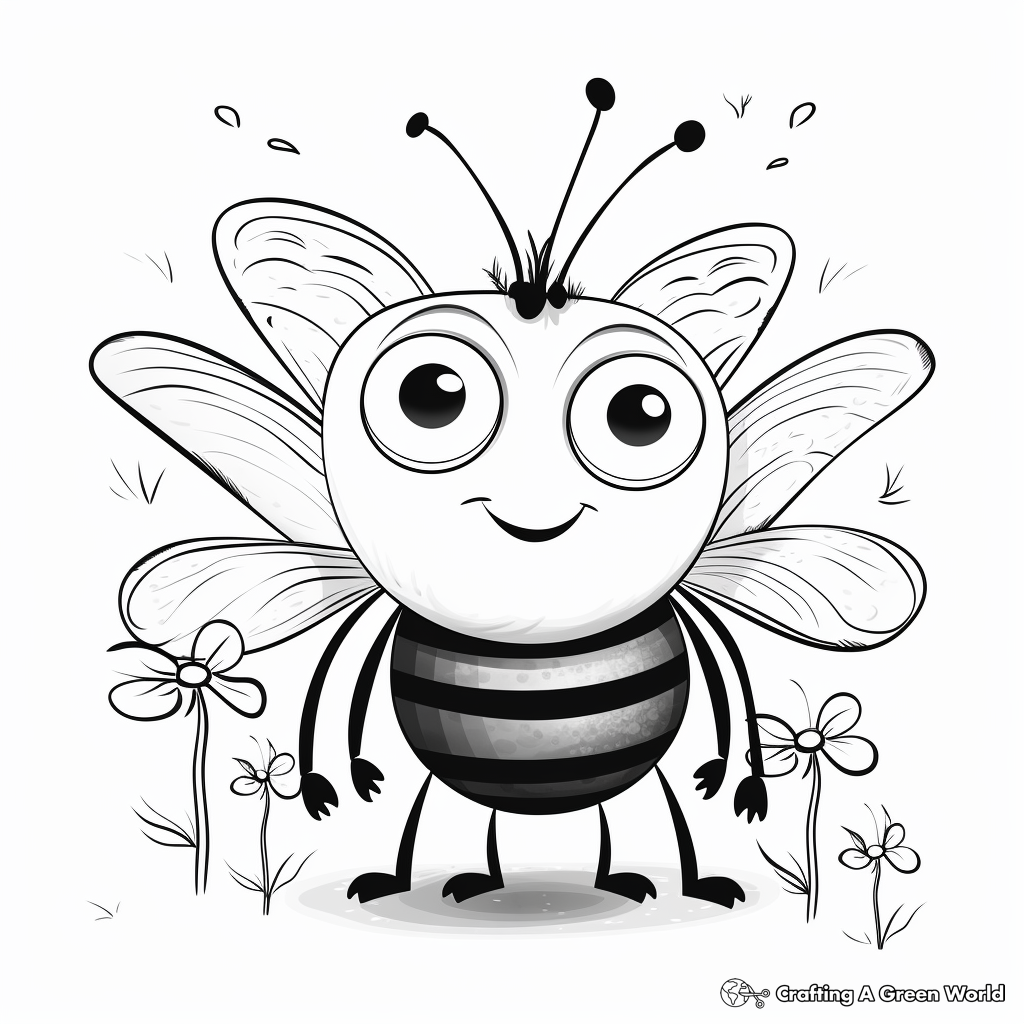 Love Bug and Flower Coloring Pages for Kids 1