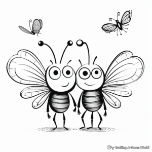 Love Bug and Flower Coloring Pages for Kids 2