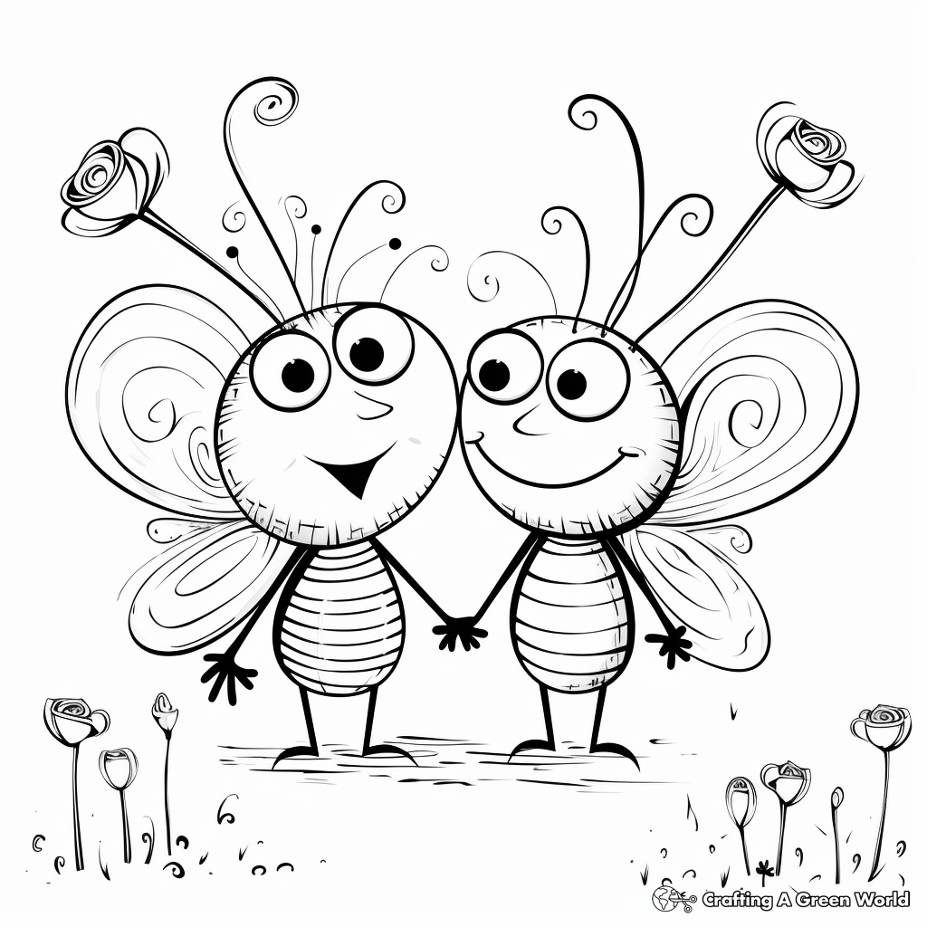 Love Bug and Flower Coloring Pages for Kids 4