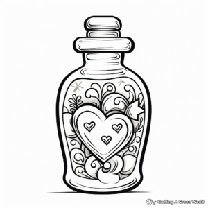Love Potion Bottle Coloring Pages 3
