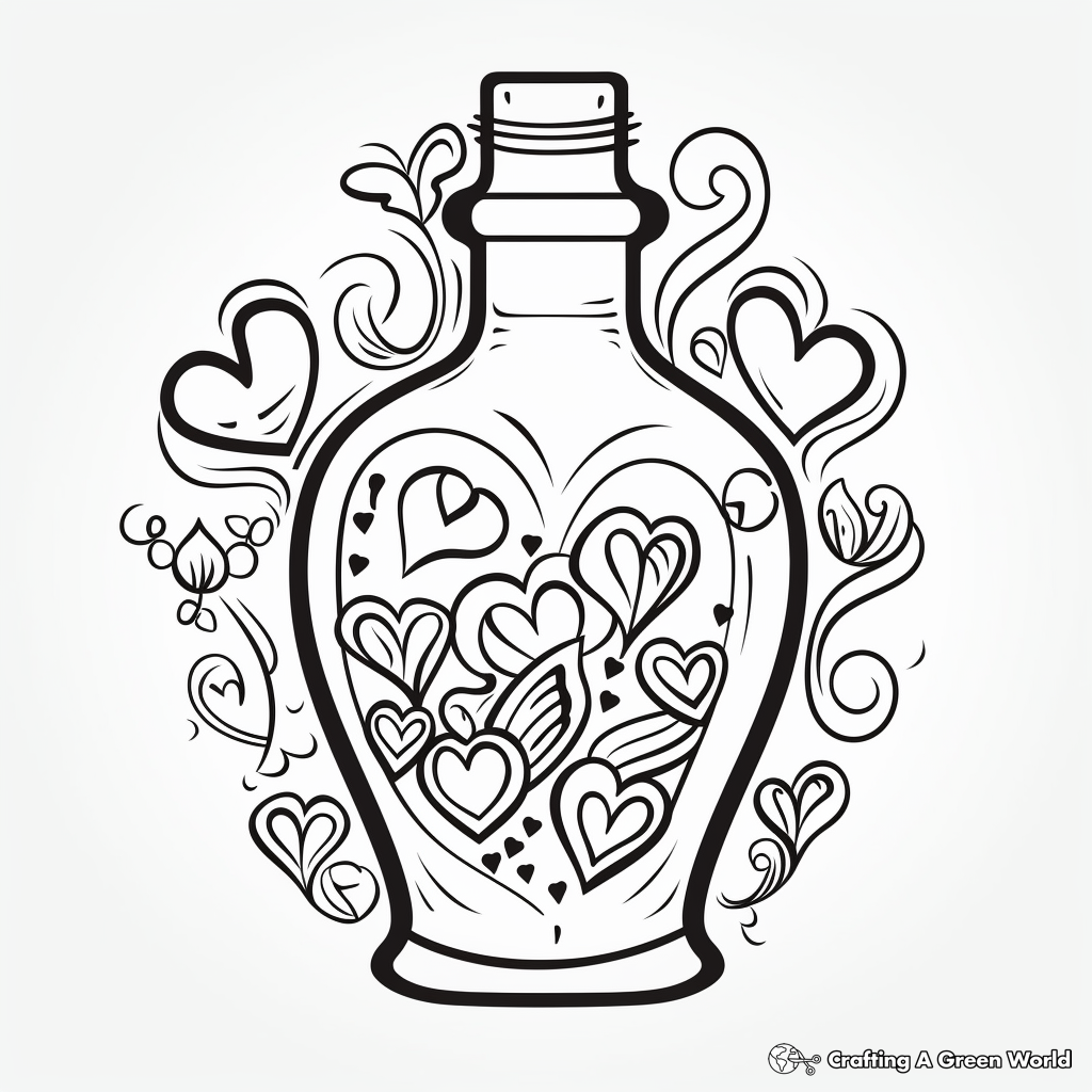Love Potion Bottle Coloring Pages 4