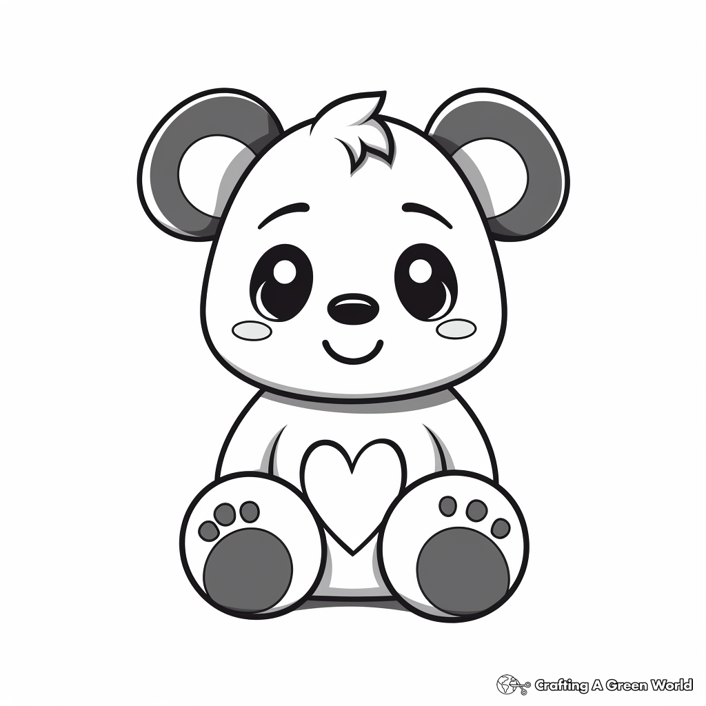 Loveable Panda Coloring Pages 2