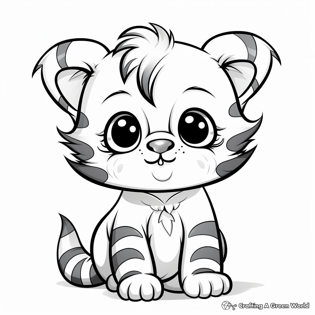 Lovely Baby Tiger Cub Coloring Pages 4