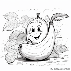 Lovely Banana Coloring Pages 4