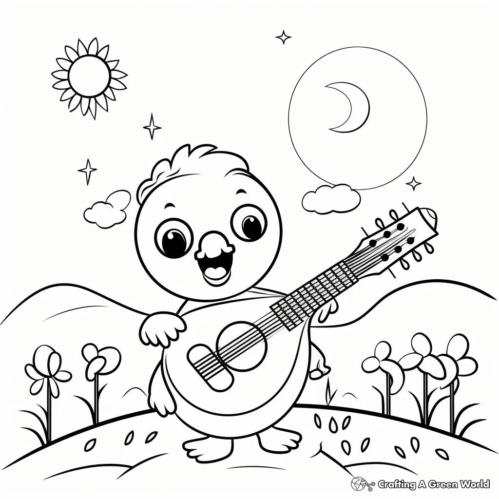 Lovely Bird Singing Get Well Soon Coloring Pages 1