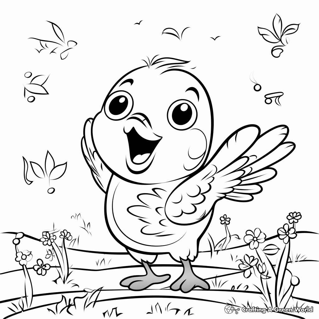 Lovely Bird Singing Get Well Soon Coloring Pages 3