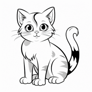 Lovely Calico Tabby Cat Coloring Sheets 4