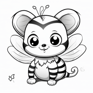 Lovely Cat Bee Valentine Coloring Pages 4