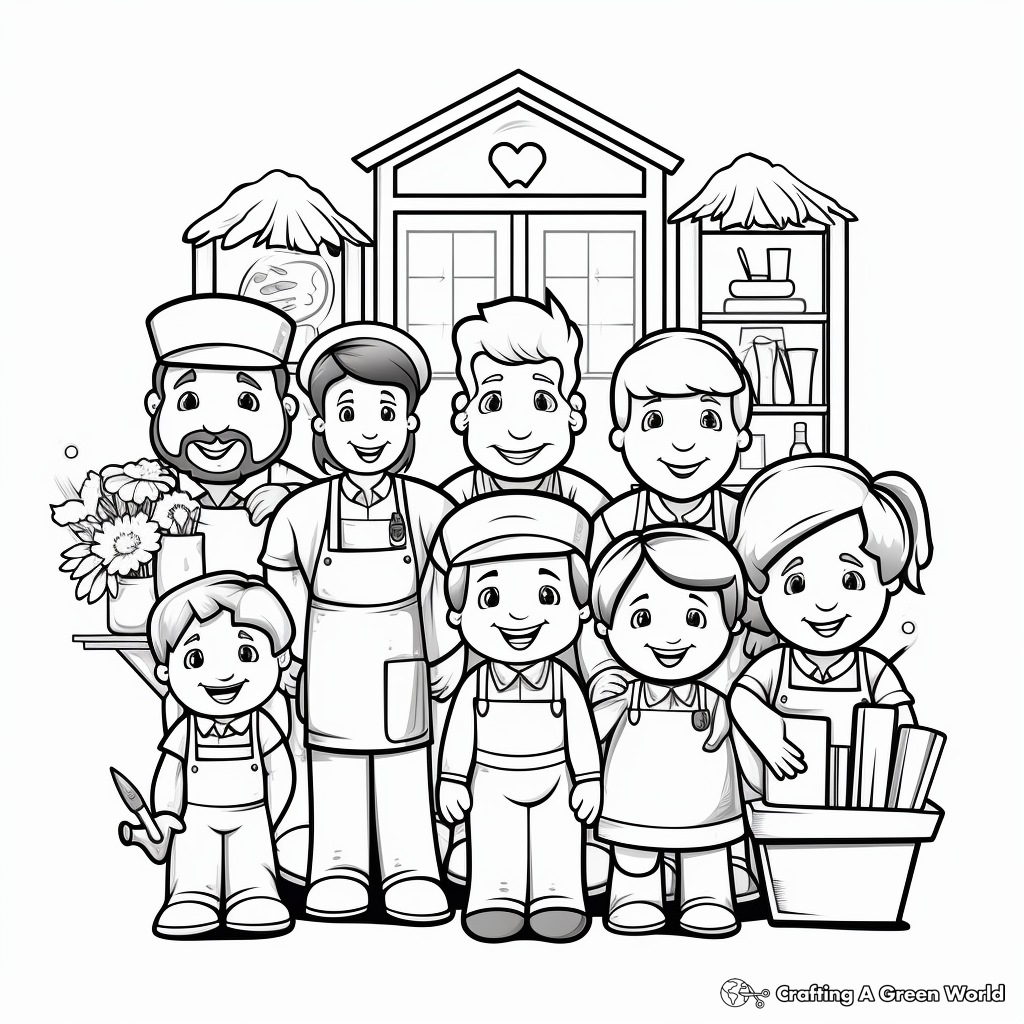 Lovely Community Helpers Kindergarten Coloring Pages 1