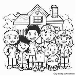 Lovely Community Helpers Kindergarten Coloring Pages 3