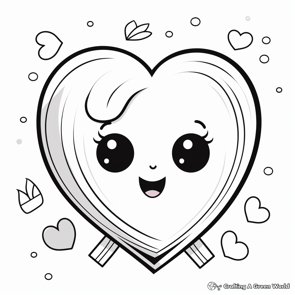 Lovely Heart Coloring Pages 1