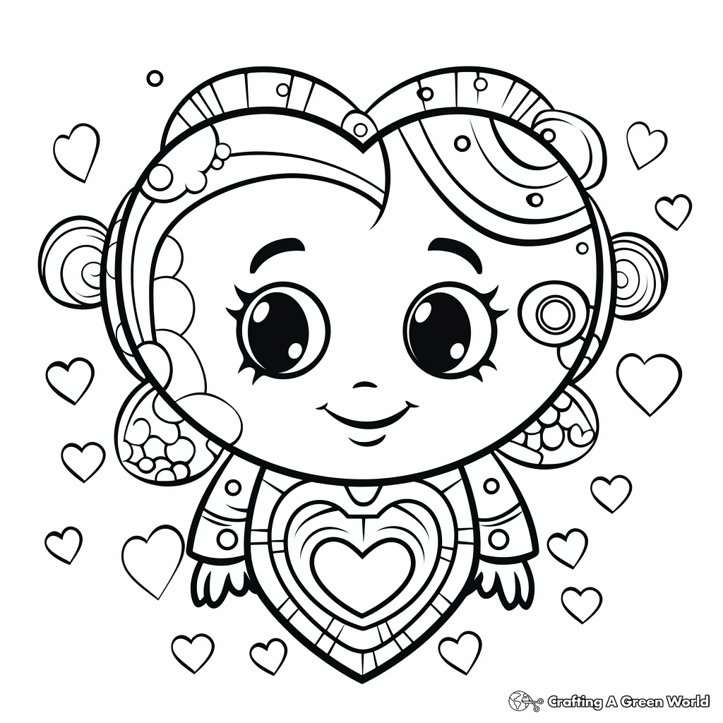 Lovely Heart Coloring Pages 3