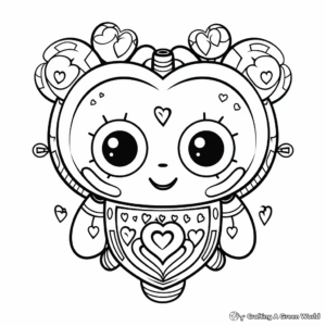 Lovely Heart Coloring Pages 4