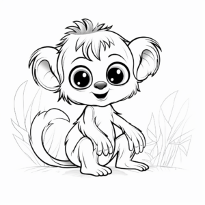 Lovely Lemur Coloring Page for Children 2