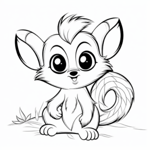 Lovely Lemur Coloring Page for Children 3