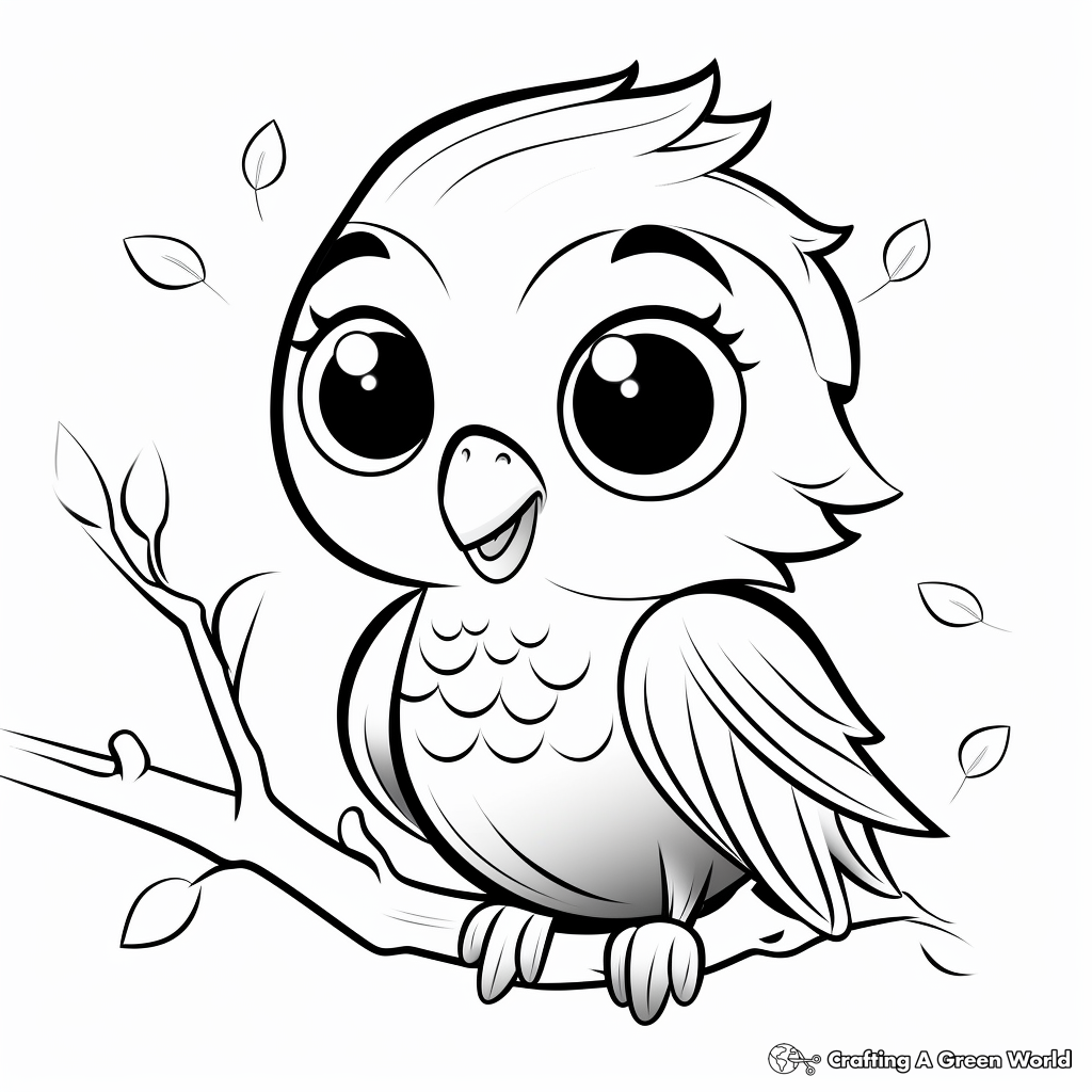 Lovely Parrot Coloring Sheets for Children 1