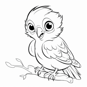 Lovely Parrot Coloring Sheets for Children 4