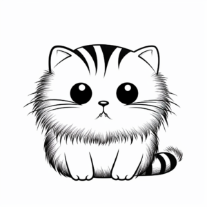 Lovely Persian Striped Cat Coloring Pages 1